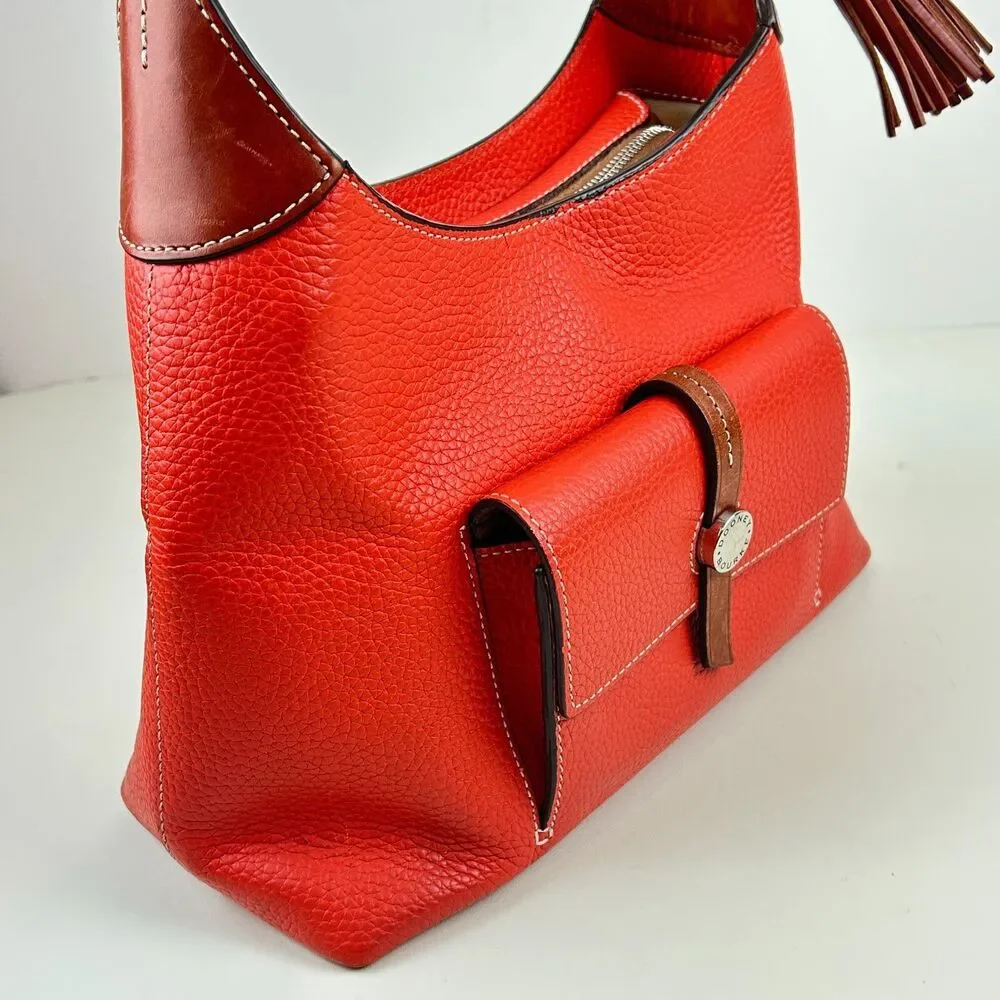 Dooney & Bourke Cambridge Hobo Pebble Leather Persimmon Orange Purse